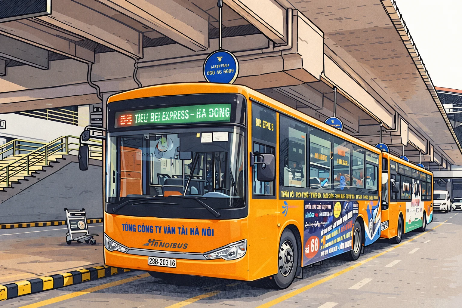 Xe buýt 68 tại sân bay Nội Bài